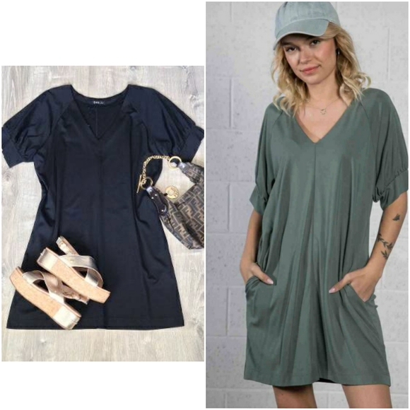 Very J Dresses & Skirts - LAST 1❗VERY J Nordstrom Chic Oversized Black Shirt Dress